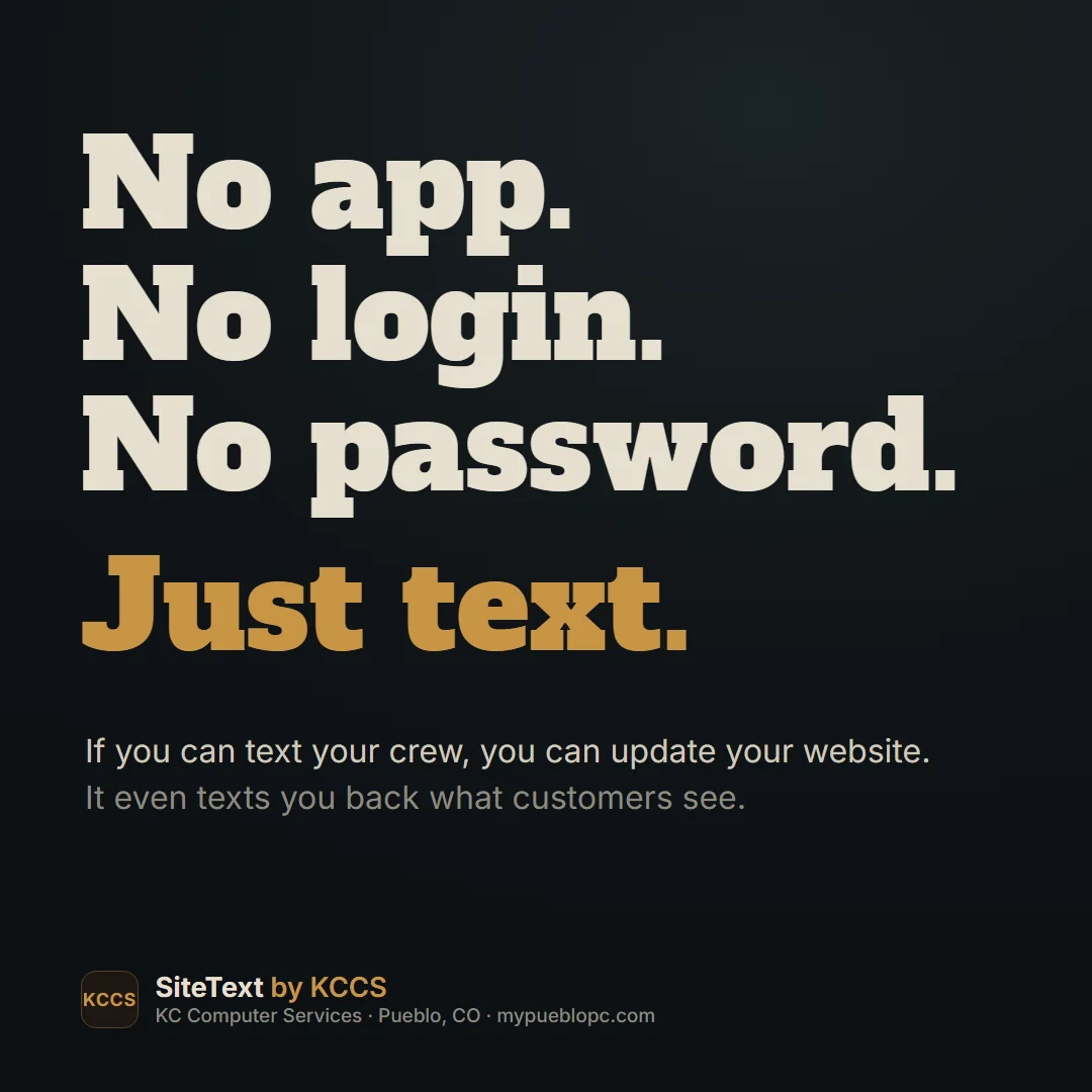 No app, no login, no password. Just text.